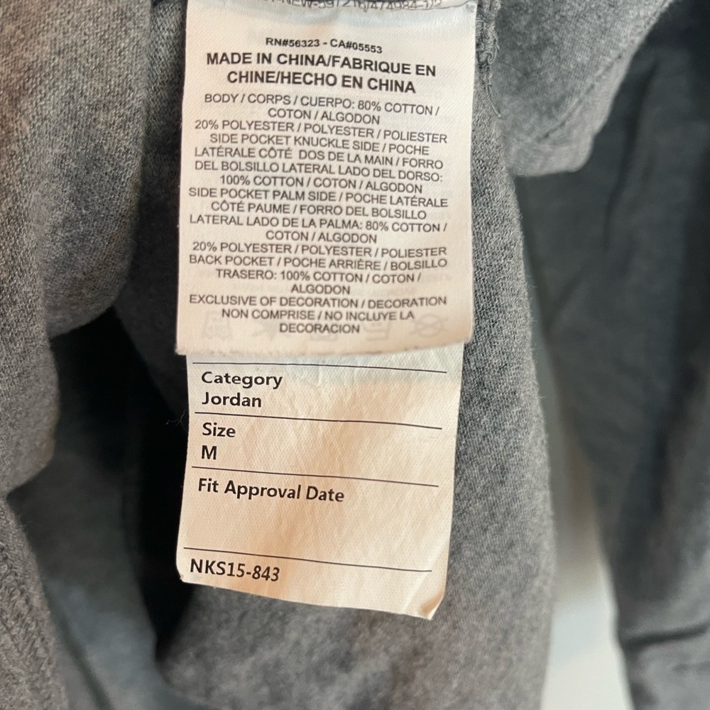 Jordan Air grey long sleeve men’s shirt embroidered multicolor logo size medium - Picture 7 of 8